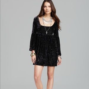Free People Black Velvet Dress